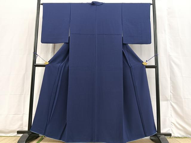 平和屋着物■上質な色無地 鉄紺色 正絹 逸品 BAAX3484yc