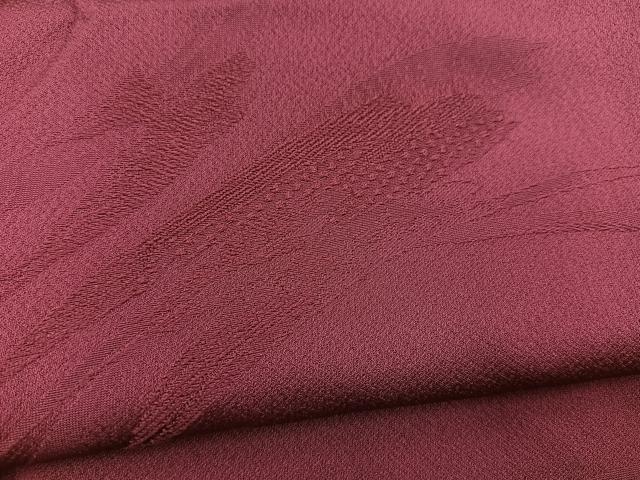 平和屋着物■上質な色無地 抽象地紋 中紅色 正絹 逸品 BAAX3498yc