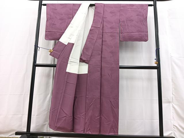 平和屋着物■上質な色無地 切嵌地紋 京紫色 正絹 逸品 未使用 BAAX3502yc