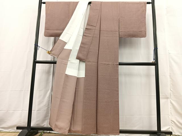 平和屋着物■上質な色無地 紋意匠 焦香色 正絹 逸品 BAAX3512yc