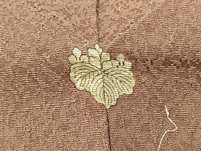 平和屋着物■上質な色無地 紋意匠 焦香色 正絹 逸品 BAAX3512yc