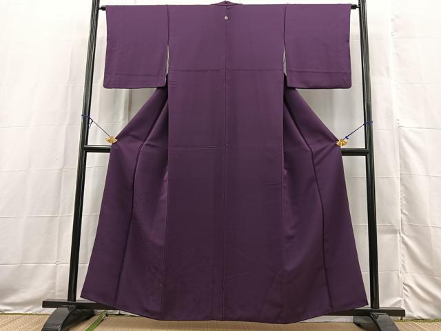 平和屋着物■豪華色留袖 色無地 風景楓地紋 葡萄色 正絹 逸品 BAAX3514yc
