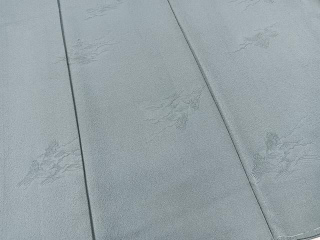 平和屋着物●上質な色無地 立波地紋 湊鼠色 正絹 逸品 未使用 BAAX3515yc