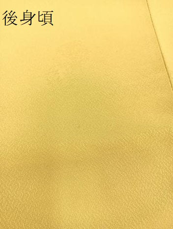 平和屋着物●上質な色無地 花丸地紋 淡黄色 ロング丈 正絹 逸品 BAAX3516yc