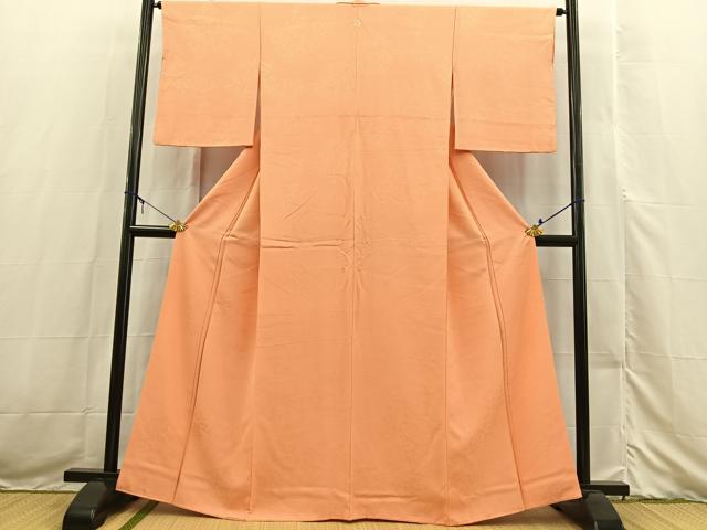 平和屋着物■上質な色無地 切嵌花地紋 肉桂色 正絹 逸品 BAAX3519yc
