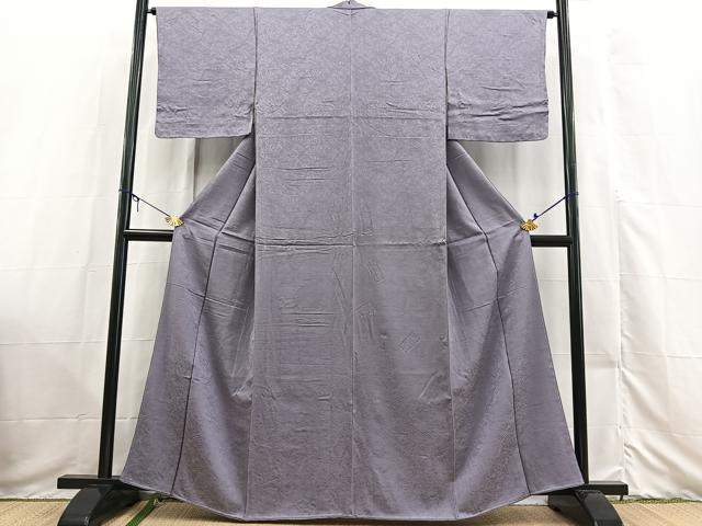平和屋着物●上質な色無地 墨流し地紋 半色 正絹 逸品 未使用 BAAX3524yc