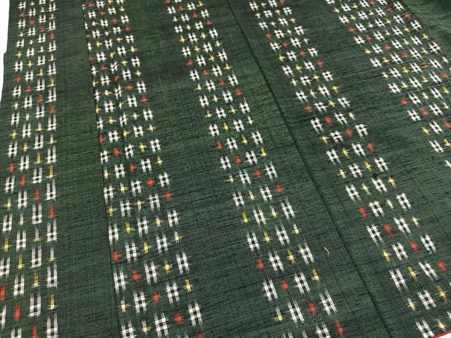 平和屋着物■上質な紬 井桁絣 正絹 逸品 BAAX3528yc