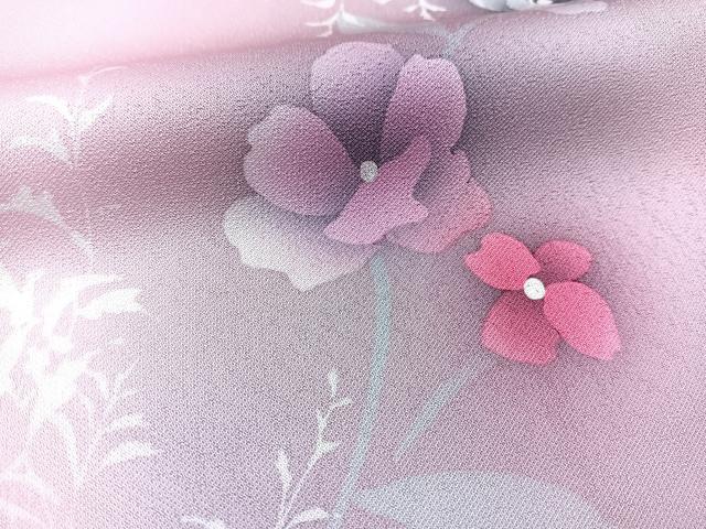 平和屋着物■上質な小紋 草花文 暈し染め やまと誂製 正絹 逸品 BAAX3533yc