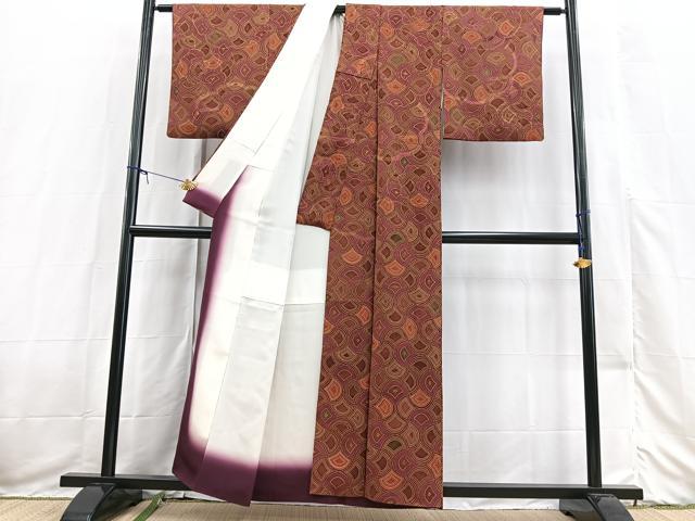 平和屋着物■上質な小紋 幾何学文様 正絹 逸品 BAAX3539yc