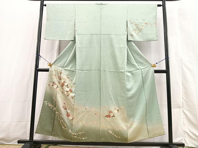 平和屋着物■訪問着 草花文 暈し染め 金彩 正絹 逸品 BAAX3567yc