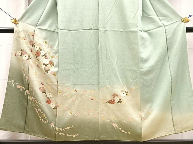 平和屋着物■訪問着 草花文 暈し染め 金彩 正絹 逸品 BAAX3567yc
