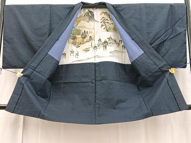 平和屋着物■男性 本場大島紬 アンサンブル 長羽織 100亀甲 総詰め 羽裏:富士 正絹 逸品 BAAX3570yc