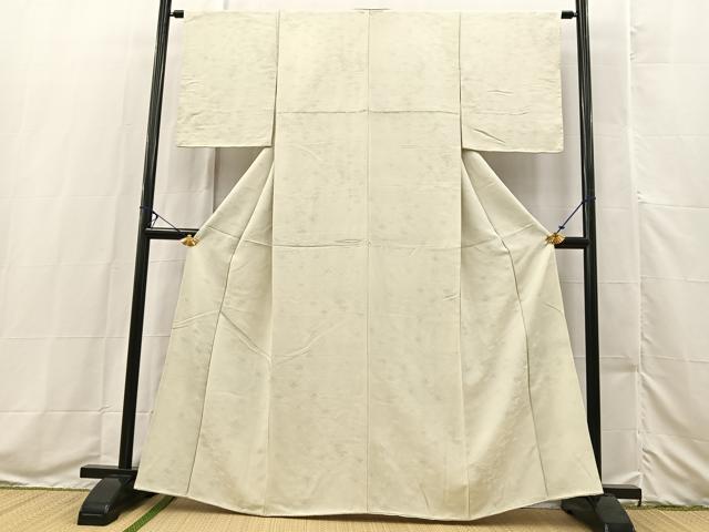 平和屋着物■上質な色無地 青海波地紋 象牙色 正絹 逸品 BAAX3575yc