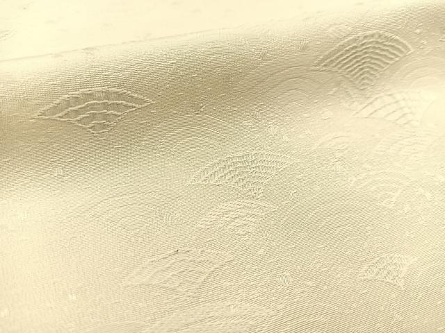 平和屋着物■上質な色無地 青海波地紋 象牙色 正絹 逸品 BAAX3575yc