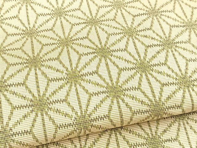 平和屋着物▽上質な紬 単衣 麻の葉文様 正絹 逸品 BAAX3578yc