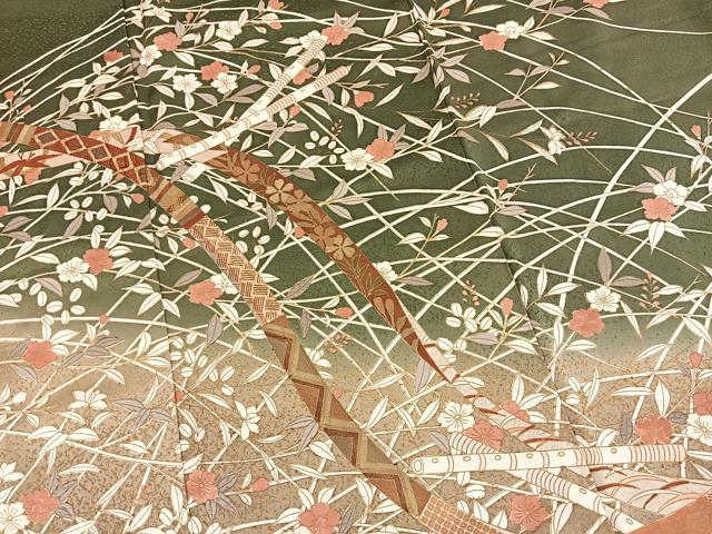 平和屋着物■訪問着 作家物 楽曲花文 暈し染め 金彩 正絹 逸品 BAAX3581yc