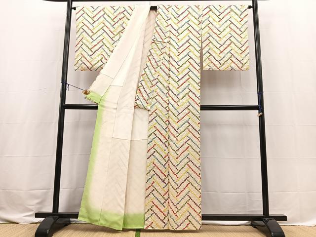 平和屋着物■上質な小紋 総絞り 檜垣文 正絹 逸品 BAAX3585yc