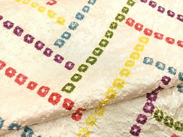 平和屋着物■上質な小紋 総絞り 檜垣文 正絹 逸品 BAAX3585yc