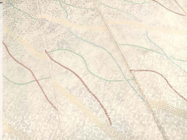 平和屋着物■上質な小紋 絞り 曲線文 正絹 逸品 BAAX3586yc