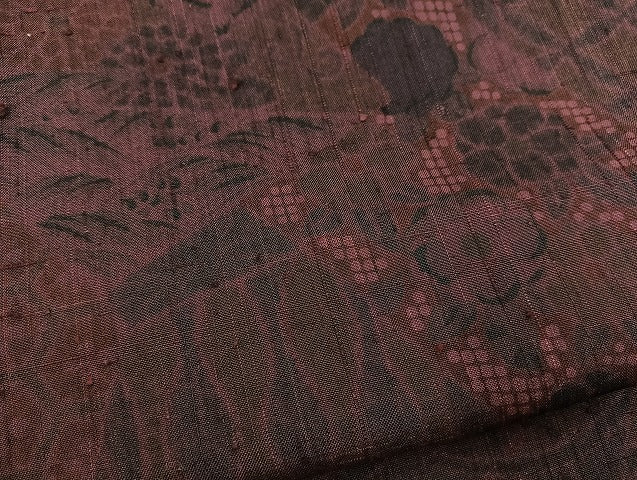 平和屋着物■上質な小紋 生紬地 切嵌花文 正絹 逸品 BAAX3587yc