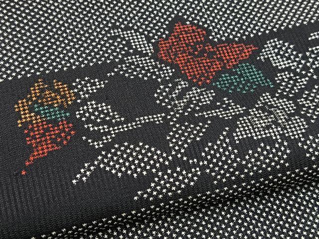 平和屋着物■本場大島紬 7マルキ 枝花文 正絹 逸品 BAAX3588yc
