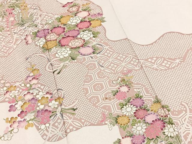 平和屋着物■訪問着 道長花文 金彩 正絹 逸品 BAAX3613yc