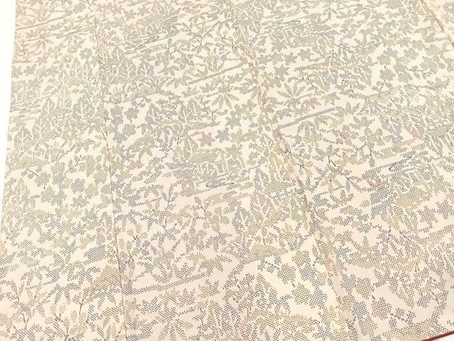 平和屋着物■上質な紬 草花文 正絹 逸品 BAAX3617yc