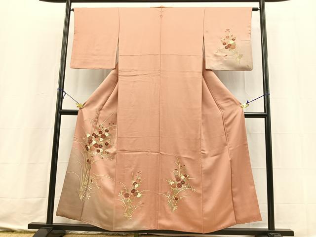 平和屋着物■訪問着 刺繍 菊花文 暈し染め 金彩 正絹 逸品 BAAX3623yc