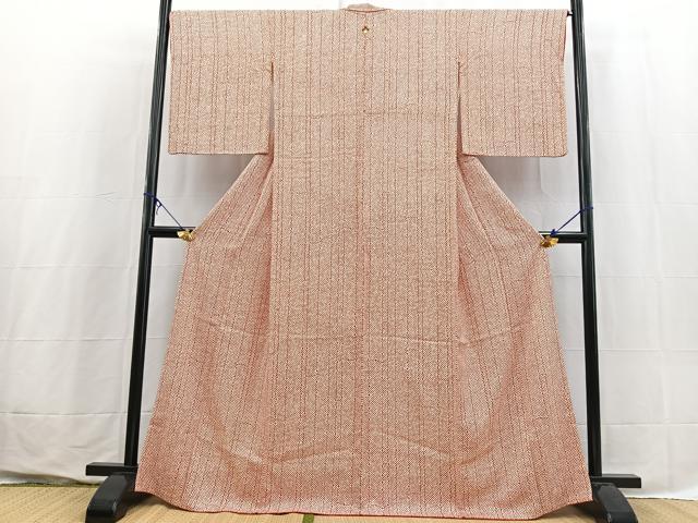 平和屋着物■上質な小紋 格子柄 正絹 逸品 BAAX3627yc