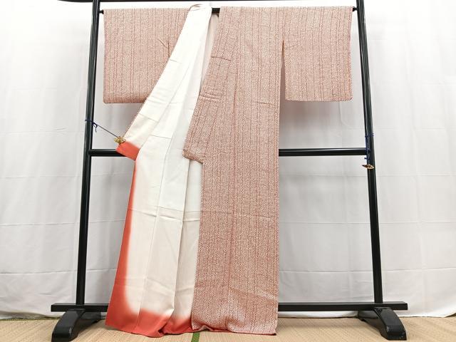 平和屋着物■上質な小紋 格子柄 正絹 逸品 BAAX3627yc
