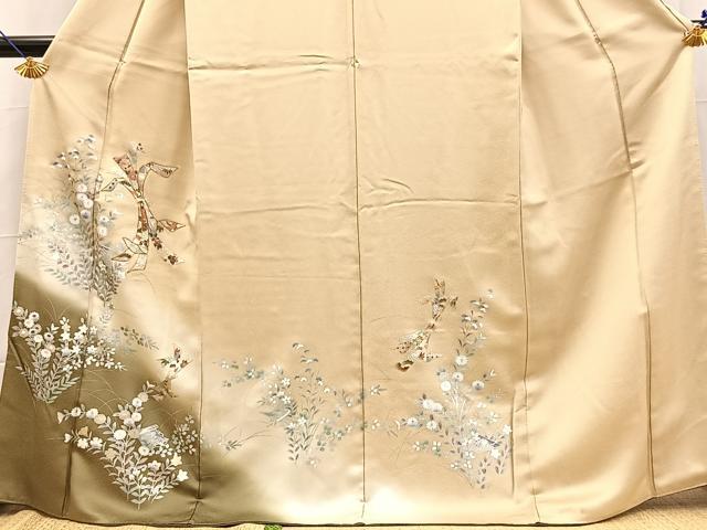 平和屋着物■訪問着 駒刺繍 束ね熨斗花文 暈し染め 金銀彩 正絹 逸品 BAAX3629yc