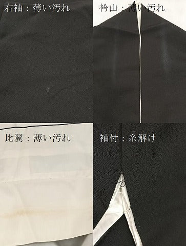 平和屋着物■豪華黒留袖 駒刺繍 雪輪花車文 金彩 松坂屋扱い 正絹 逸品 BAAX3636yc