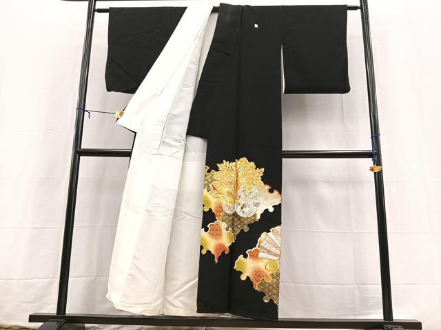 平和屋着物■豪華黒留袖 駒刺繍 雪輪花車文 金彩 松坂屋扱い 正絹 逸品 BAAX3636yc