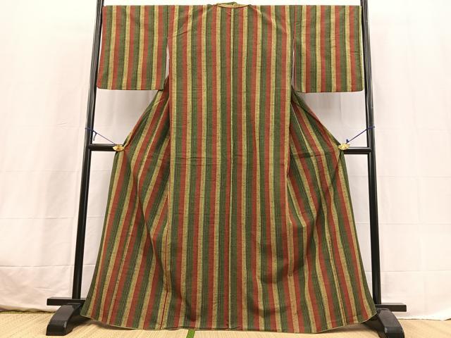 平和屋着物■上質な紬 縞 正絹 逸品 BAAX3642yc