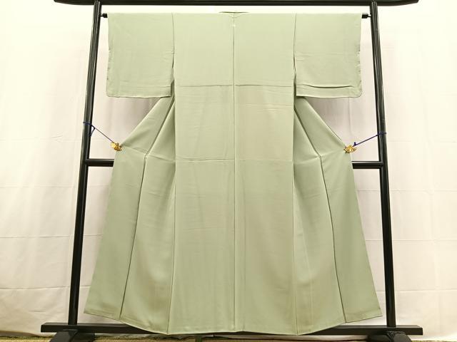 平和屋着物■上質な色無地 青磁鼠色 正絹 逸品 BAAX3648yc