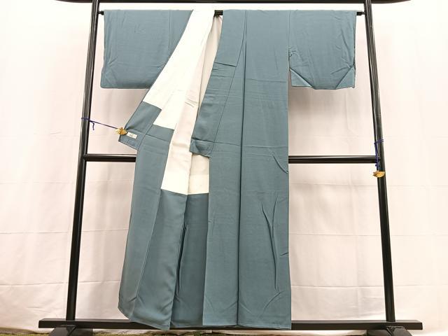 平和屋着物■上質な色無地 御召御納戸色 やまと誂製 正絹 逸品 BAAX3651yc