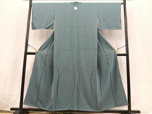 平和屋着物■上質な色無地 御召御納戸色 やまと誂製 正絹 逸品 BAAX3651yc