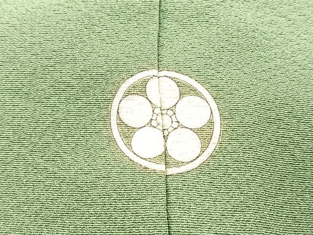 平和屋着物●上質な色無地 青白橡色 正絹 逸品 BAAX3658yc