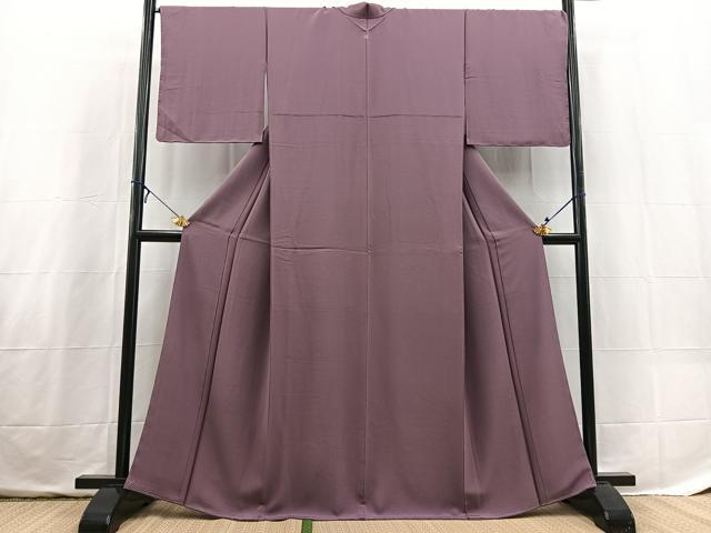 平和屋着物●上質な色無地 二藍色 正絹 逸品 未使用 BAAX3662yc