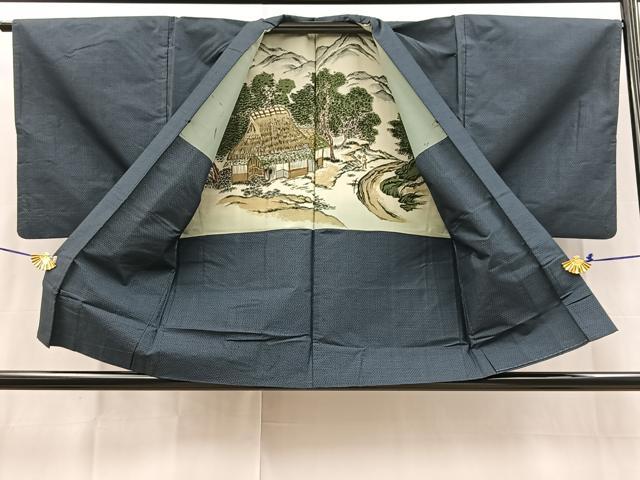 平和屋着物■男性 本場大島紬 アンサンブル 80亀甲 総詰め 正絹 逸品 BAAX3666yc