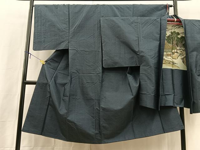 平和屋着物■男性 本場大島紬 アンサンブル 80亀甲 総詰め 正絹 逸品 BAAX3666yc