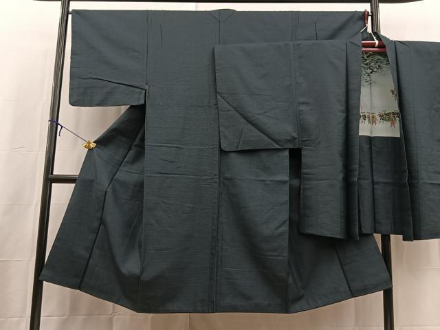 平和屋着物■男性 紬 100亀甲 総詰め アンサンブル 正絹 逸品 BAAX3669yc