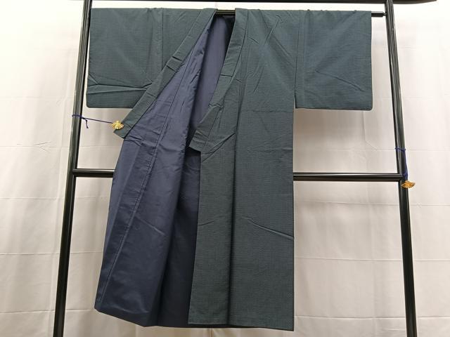 平和屋着物■男性 本場大島紬 アンサンブル 長羽織 80亀甲 総詰め 正絹 逸品 BAAX3671yc
