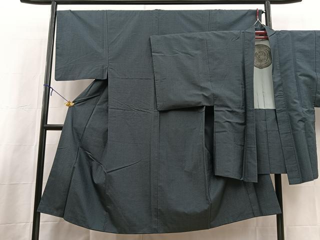 平和屋着物■男性 本場大島紬 アンサンブル 長羽織 80亀甲 総詰め 正絹 逸品 BAAX3671yc