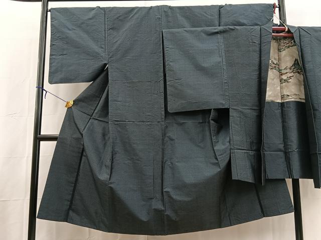 平和屋着物■男性 本場大島紬 アンサンブル 80亀甲 総詰め 正絹 逸品 BAAX3676yc