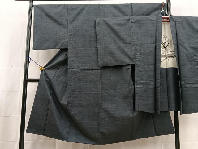 平和屋着物□男性 本場大島紬 アンサンブル 長羽織 100亀甲 総詰め