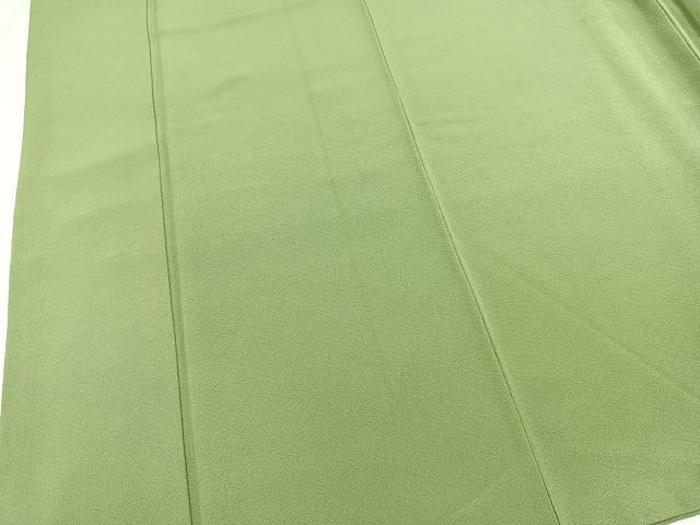 平和屋着物●上質な色無地 老竹色 正絹 逸品 BAAX3691yc