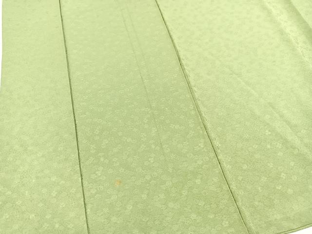 平和屋着物■上質な色無地 宝尽くし地紋 山葵色 正絹 逸品 BAAX3692yc