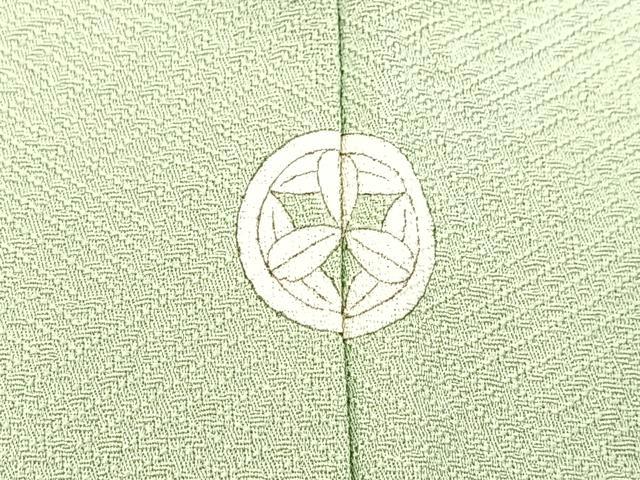 平和屋着物■上質な色無地 紗綾形地紋 柳鼠色 正絹 逸品 BAAX3693yc