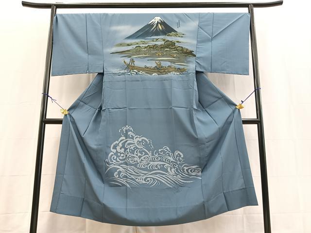 平和屋着物●男性 本場大島紬 アンサンブル 長襦袢(袷)セット 100亀甲 羽裏:富士 キングサイズ 正絹 逸品 BAAX3705yc